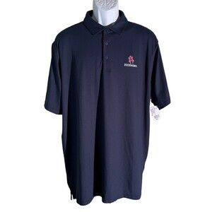 RICHMOND SPIDERS Men's Short Sleeve Button Down Polo Shirt Blue XL NWT